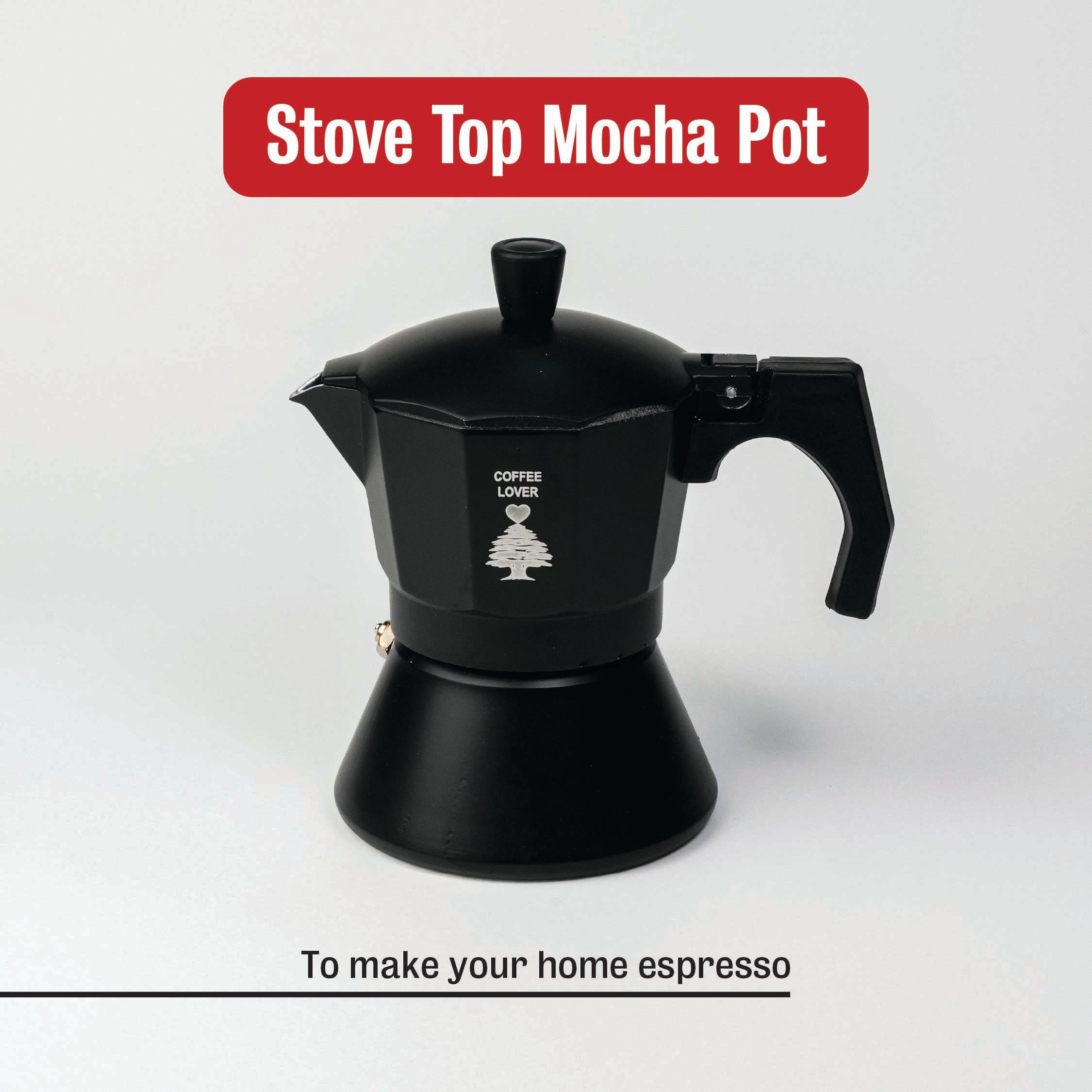 Stovetop moka pot espresso maker Cafe Younes Lebanon