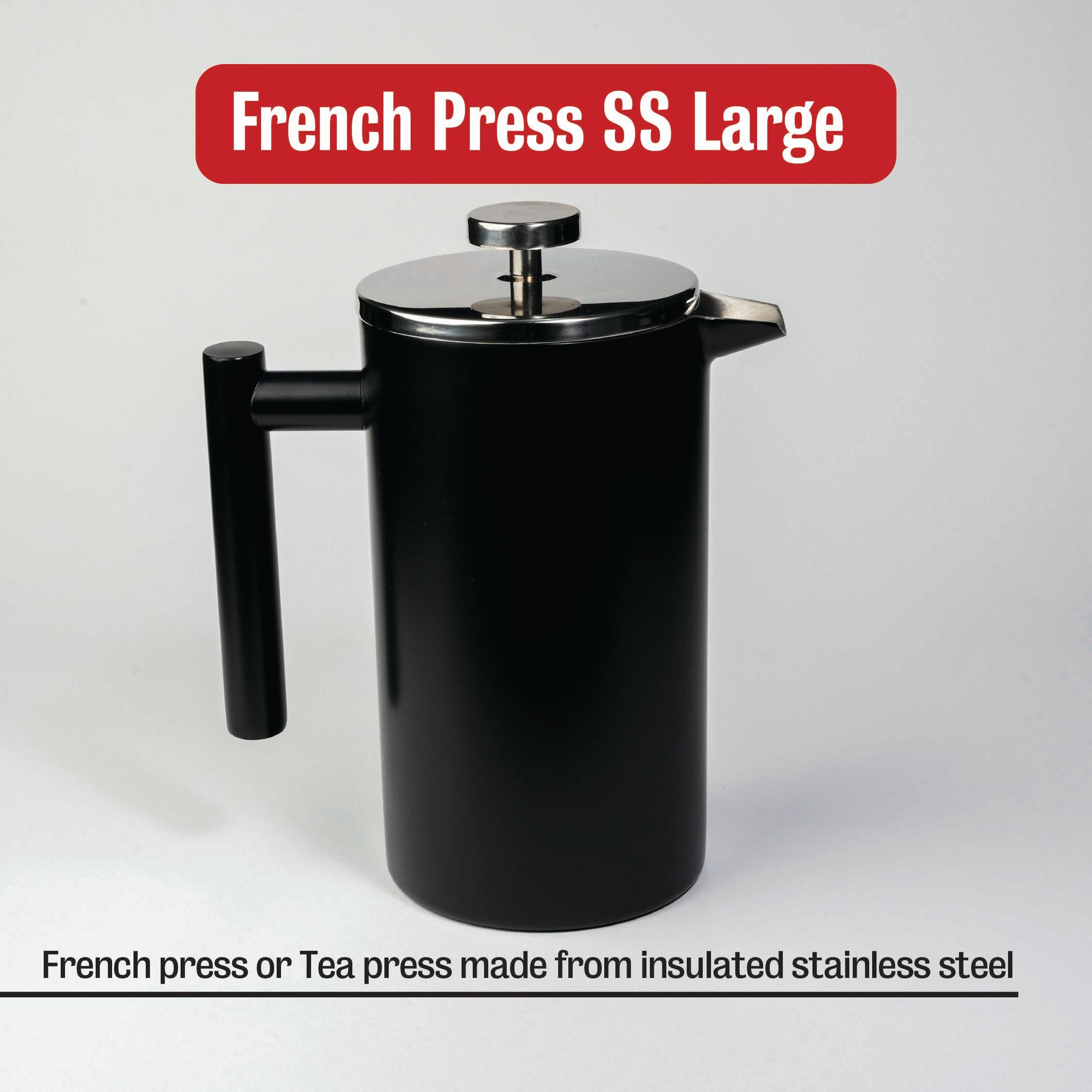 Stainless steel French press coffee maker by Café Younes Lebanon